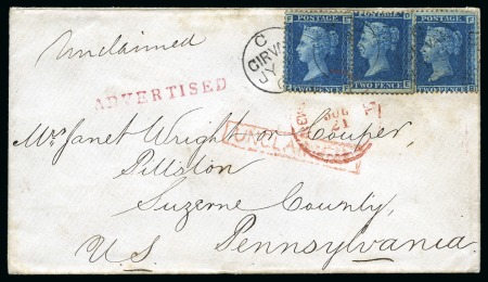 Stamp of Great Britain » 1854-1900 Postal History of the Perforated Line Engraved and Surface Printed Issues 1815-96, Group of 37 covers to the USA from Scotland