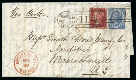 1867 (Nov 9) Entire to Massachusetts USA from Dundee