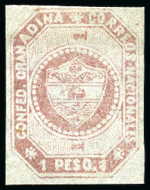 1859, 1p light rose on bluish, clear to large margins,