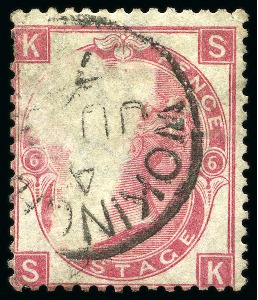 1867-80 Wmk Spray 3d rose pl.6 SK with variety Queen's Head partially missing