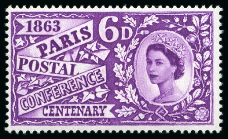 Stamp of Great Britain » Queen Elizabeth II 1963 Paris Conference with error GREEN OMITTED (leaves), mint hr