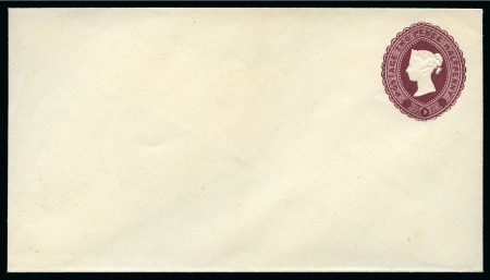 Stamp of Great Britain » Postal Stationery 1892 2 1/2d Postal stationery envelope colour trials, three examples in purple on different sizes of envelope