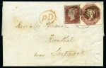 1852 (Oct 5) Entire to Germany bearing 1847-54 Embossed 10d brown die 2