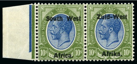 Stamp of South West Africa 1923 KGV 10s blue & olive-green in mint nh se-tenant pair