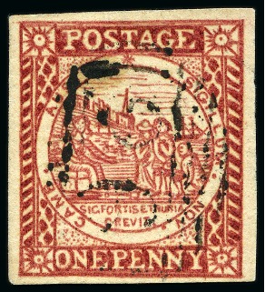 Stamp of Australia » New South Wales 1850 Sydney Views 1d carmine pl.II on horizontally laid paper, with large even margins, used