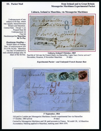Stamp of Large Lots and Collections Mauritius: 1788-1914, Large Gold-medal exhibit collection of maritime mail