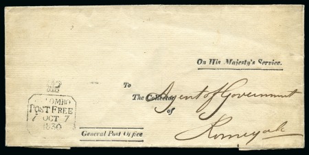 Stamp of Large Lots and Collections Ceylon: 1830-54, Collection of pre-stamp postal history