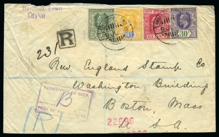 Stamp of Large Lots and Collections Ceylon: 1900s-1910s, Collection of KEVII postal stationery, with a range of stationery cards and registered envelopes