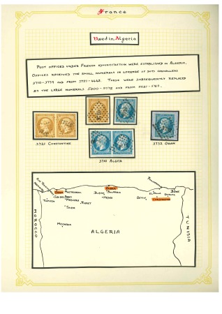 Stamp of Colonies françaises » Algérie 1833-1906, Collection sur feuilles des lettres origine