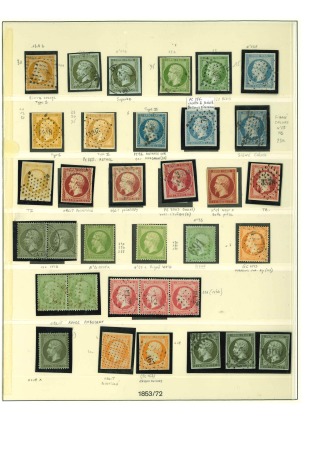1853-1862, Empire non dentelé et dentelé : Ensemble de timbres