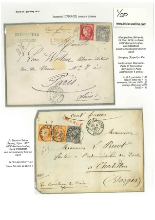 1876-1877, Petite spécialisation de 6 lettres chargées