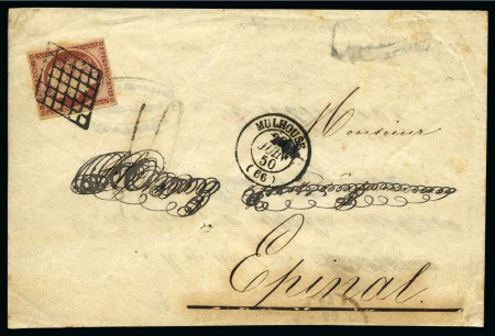1849, Lot 2 lettres chacune avec Cérès 1F