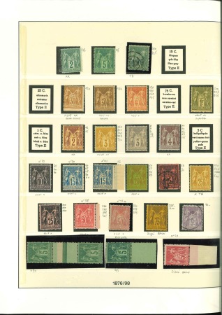 Stamp of France » Collections 1876-1900, Type Sage : Collection de timbres neufs