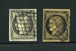Stamp of France » Type Cérès de 1849-1850 1849, Cérès 20c en 2 exemplaires avec nuance bien