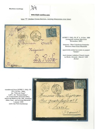Stamp of France » Type Sage 1888-1894, Page d'exposition sur la ligne T avec 2