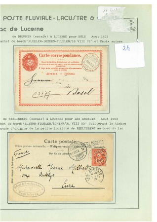 Stamp of Switzerland / Schweiz » Sammlungen 1872/1912, elf Schiffspostbelege, auf sauberen Ausstellungsblätter montiert.