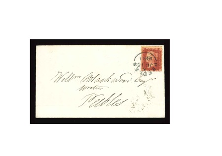 Stamp of Great Britain » 1854-1900 Postal History of the Perforated Line Engraved and Surface Printed Issues 1861 1d Red Pl. 48 "Peebles" Towndated Circular