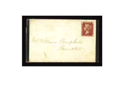Stamp of Great Britain » 1854-70 Perforated Line Engraved 1870 (Jan 29) Mourning lettersheet with 1d red pl.138 KJ with Scottish manuscript cancel
