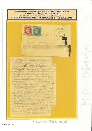 Stamp of France » Collections 1870-1871, Ensemble de lettres sur la thématique Guerre