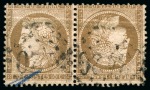 1873, Cérès dentelé 10c brun sur rose en paire TÊTE-BÊCHE,