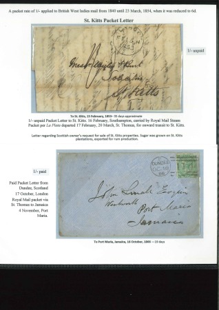 Stamp of Great Britain » 1854-1900 Postal History of the Perforated Line Engraved and Surface Printed Issues 1806-68, Group of 4 covers to the CARIBBEAN from Scotland