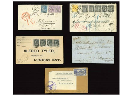 Stamp of Large Lots and Collections 1868-1940s, Small group of covers and a parcel piece,