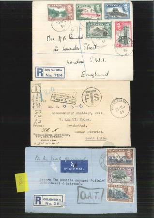 Stamp of Large Lots and Collections Ceylon: 1930s-40s, Collection of 120 KGVI covers