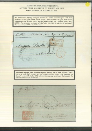 Stamp of Large Lots and Collections Mauritius: 1841-1940s, Maritime postal history collection on exhibition pages