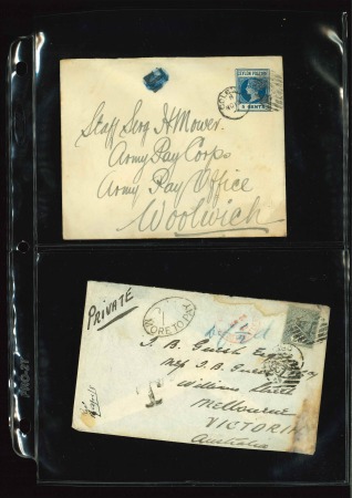 Stamp of Large Lots and Collections Ceylon: 1890s-1940s, Group of 32 covers/cards underpaid with postage due