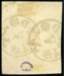 1878-79 1kr. carmine on white paper, used complete sheetlet of four, setting I positions 'BD/CA'