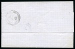 1866 (6.10) Folded cover from Smirne to Beirut, franked by 1st Issue 1866 1 piastre claret