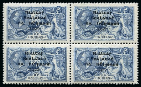 10s dull grey-blue, mint, block of four