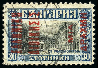 1913 1D on 30c with inverted surcharge, used