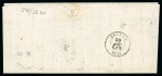 Stamp of Belgium » Belgique. 1858 Médaillons arrondis - Émission 20c Bleu, grandes marges avec bord de feuille, oblitération à 8 barres de la perception 63 sur lettre de Iseghem