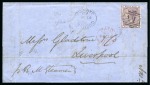 Stamp of Jamaica 1860 (Feb 25) Wrapper from Goshen to England franked by Great Britain 1856 6d lilac