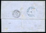 1871 (27.2) Russian-Egyptian combination folded entire letter from Odessa to Metilino via Constantinople