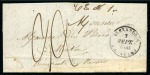 1843 (7.9) Folded entire from Alexandria to Monaco, postmarked ALEXANDRIE / ÉGYPTE / 7 SEPT. 1843