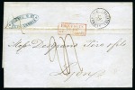 Stamp of Egypt » French Post Offices » Alexandria 1847 (20.10) Folded entire from Alexandria to Lyon, postmarked ALEXANDRIE / EGYPTE / 20 OCT 47,