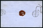 1865 (26.4) Folded cover from Cairo to Bordeaux with the blue POSTE VICE REALI EGIZIANE Viceroyal Post circular datestamp