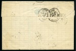 1877 (10.8) Folded cover from Alexandria to Cette, Ivory Coast, franked France 30c