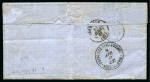 1867 (5.4) Letter from Zagasik via Alexandria to France, with Egypt First Issue 1 pi. and France Empire 40c. combination franking