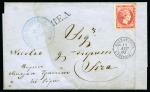 1863 (31.8) Entire letter from Cairo via Alexandria to Syra, Greece with Type VI circular POSTA EUROPEA / CAIRO