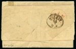 1867 (18.5) Folded stampless entire Alexandria to Vienna, Austria, bearing “COL VAPORE/D’ALESSANDRIA” 2-line handstamp