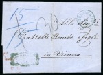 1861 (18.5) Folded cover from Cairo via Alexandria to Vienna, sent from Cairo by the Posta Europea and Austrian PO in Alexandria