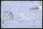 1867 Folded cover to Trieste, franked 1864 10 s. blue two singles, both tied by 2-line COL VAPORE/D’ALESSANDRIA handstamp