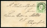 1883 (25.12) Small neat printed matter envelope from Alexandria to Austria, franked 1874 Fine Printing 3s. green