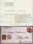 1884 (21.10) 5 s. red postal stationery envelope to Hannover bearing Arms 2 s. brown and 3 s. green