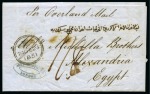 1851 (24.12) Incoming letter from London to Alexandria