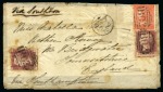 Stamp of Egypt » British Post Offices » Suez 1870 (5.11) Cover from Suez to Bridgewater, England, via Southampton to avoid Paris and the Franco-Prussian War