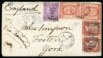 Stamp of Egypt » British Post Offices » Mixed Frankings 1871 (23.2) Envelope from Magaga to York, England,